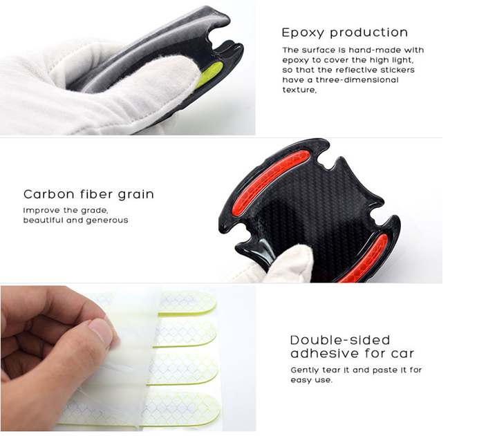 Universal Carbon Fiber Reflective Car Door Handle