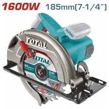 TOTAL Industrial 1600W Corded Circular Saw with Circular Saw Blade 5000rpm , Adjustable Cutting Depth, 7-1/4 Inch Blade, Ideal for Wood and Plastic Cuts, Professional Carpentry Tool for Precision Cutt