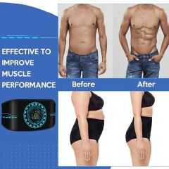 EMS Abdominal Belt Muscle Stimulator Abs Trainer Slimming Belt Waist Trainer Electric Muscle Toner for Abdomen Stomach Fitness Workout Home Weight Loss – 1 Piece