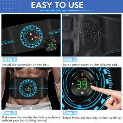 EMS Abdominal Belt Muscle Stimulator Abs Trainer Slimming Belt Waist Trainer Electric Muscle Toner for Abdomen Stomach Fitness Workout Home Weight Loss – 1 Piece