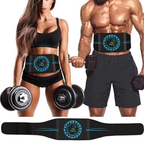 EMS Abdominal Belt Muscle Stimulator Abs Trainer Slimming Belt Waist Trainer Electric Muscle Toner for Abdomen Stomach Fitness Workout Home Weight Loss – 1 Piece