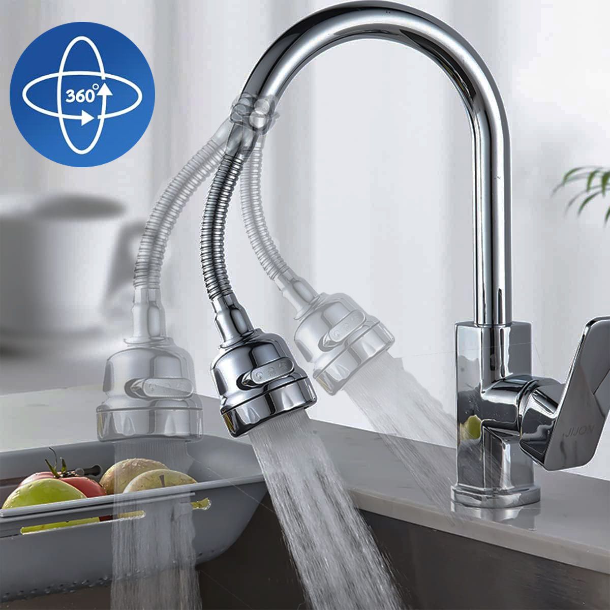 Kitchen faucet sprayer accessories, removable faucet extender, with 3 spray modes, 360° rotatable sink faucet head, splash-proof faucet booster shower and water-saving faucet suitable for kitchen