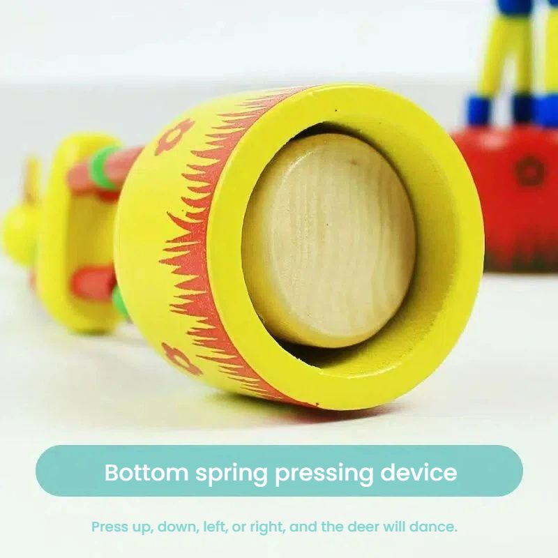 5Pcs Wooden Giraffe Figurine Toy, Finger Puppets Dancing Rocking Giraffe Finger Puppets Push Up Toys for Boys Kids Girls (Random Style)