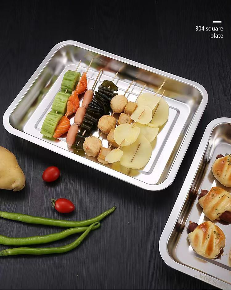 Large Stainless Steel Baking & Roasting Tray 36×27x4cm – Heavy Duty Oven, Stovetop & BBQ Pan for Meat, Fish & Vegetables, 2PCS Reusable Kitchen Bakeware