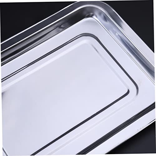 Large Stainless Steel Baking & Roasting Tray 36×27x4cm – Heavy Duty Oven, Stovetop & BBQ Pan for Meat, Fish & Vegetables, 2PCS Reusable Kitchen Bakeware