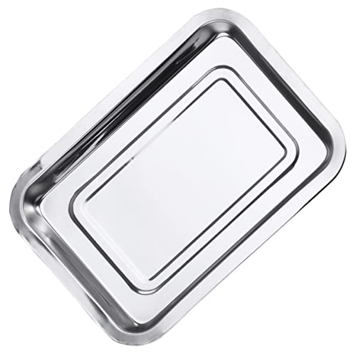 Large Stainless Steel Baking & Roasting Tray 36×27x4cm – Heavy Duty Oven, Stovetop & BBQ Pan for Meat, Fish & Vegetables, 2PCS Reusable Kitchen Bakeware