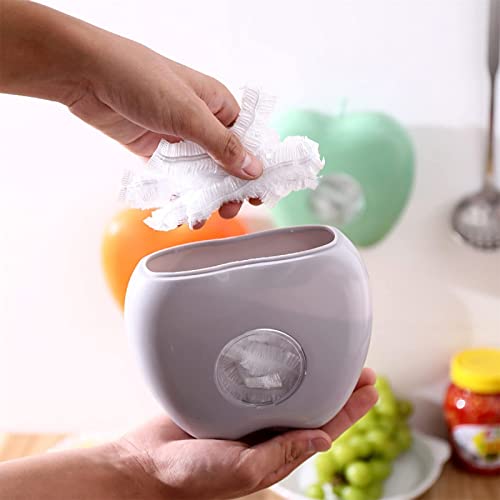 Apple-Shaped Wall-Mounted Plastic Wrap Storage Box with 100 Cling Films – Punch-Free, Large Capacity Organizer for Kitchen, Bathroom, Shower Cap, Foil, Food Bags, Easy to Install