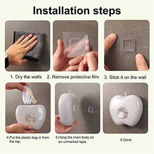 Apple-Shaped Wall-Mounted Plastic Wrap Storage Box with 100 Cling Films – Punch-Free, Large Capacity Organizer for Kitchen, Bathroom, Shower Cap, Foil, Food Bags, Easy to Install