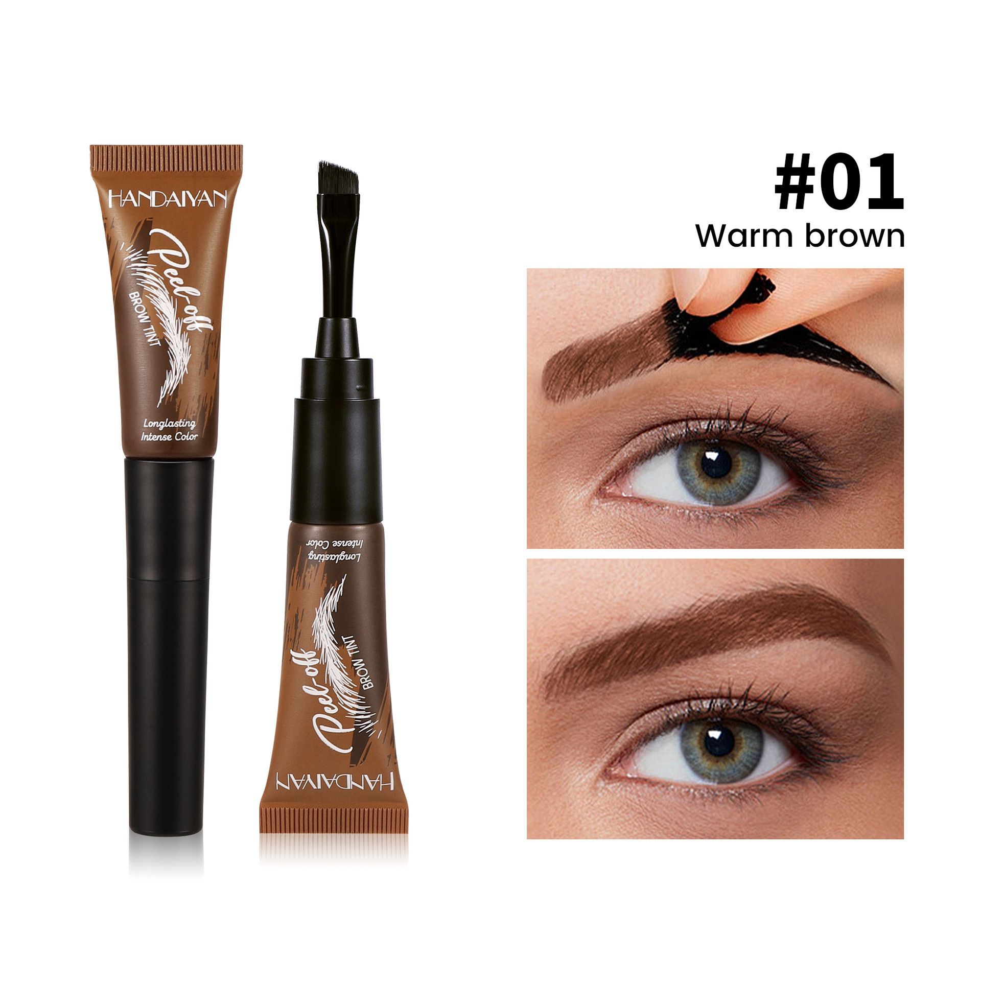 Peel Off Waterproof Eyebrow Tint Gel, Long Lasting Semi-Permanent Brow Mascara for Natural Shaping and Coloring, Easy to Apply Soft Brow Cream, 5-Day Durable Brow Color, 1 Pc