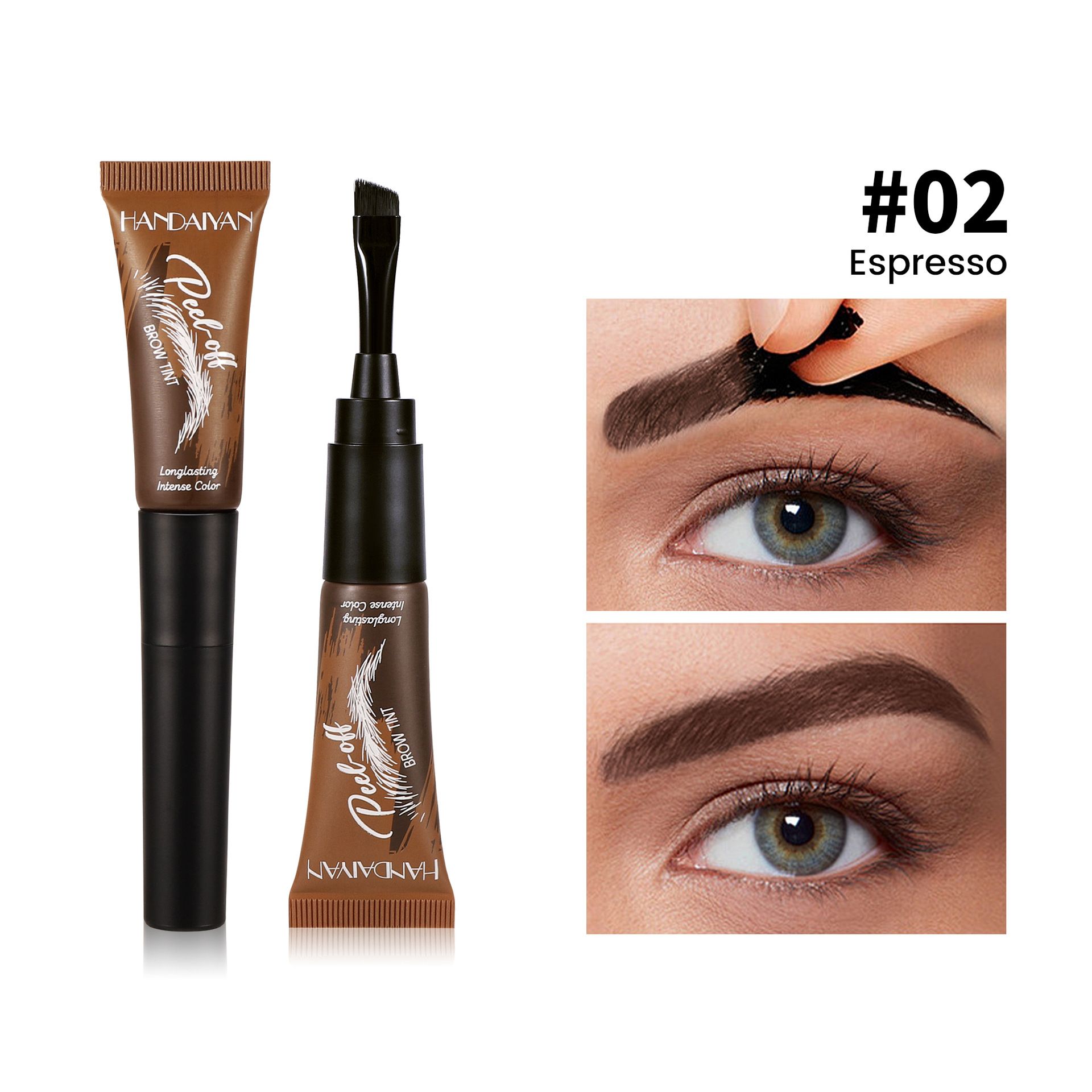 Peel Off Waterproof Eyebrow Tint Gel, Long Lasting Semi-Permanent Brow Mascara for Natural Shaping and Coloring, Easy to Apply Soft Brow Cream, 5-Day Durable Brow Color, 1 Pc