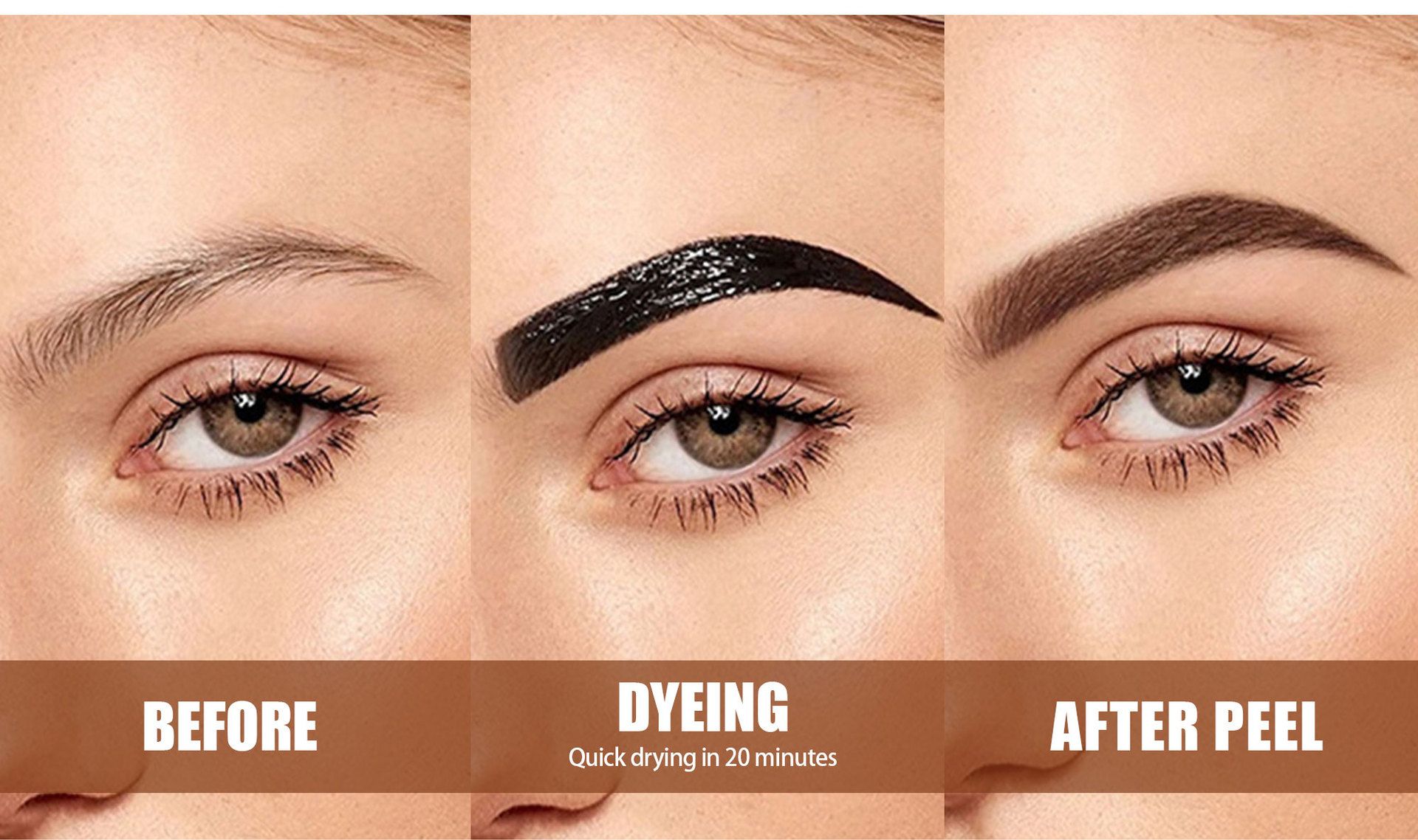 Peel Off Waterproof Eyebrow Tint Gel, Long Lasting Semi-Permanent Brow Mascara for Natural Shaping and Coloring, Easy to Apply Soft Brow Cream, 5-Day Durable Brow Color, 1 Pc