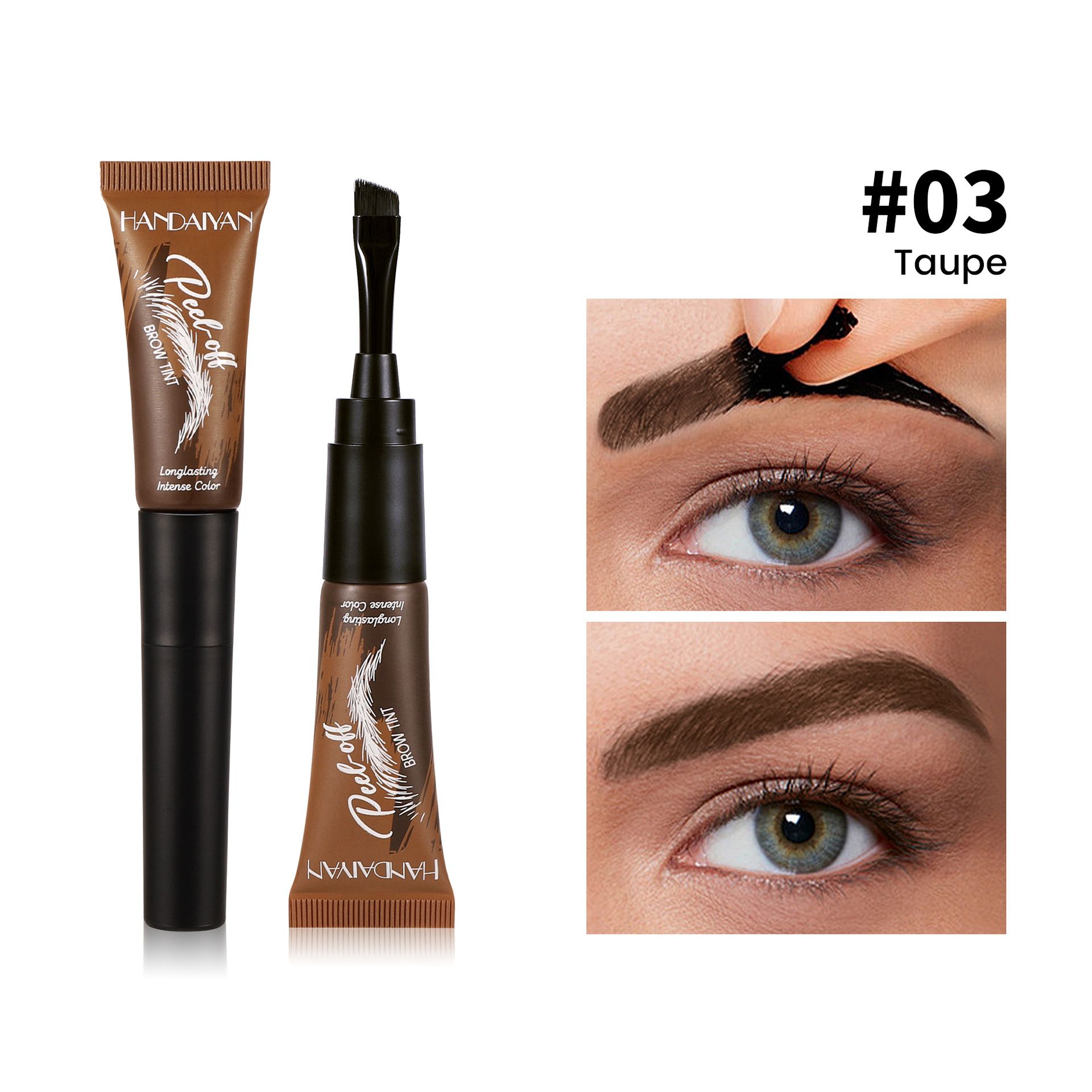 Peel Off Waterproof Eyebrow Tint Gel, Long Lasting Semi-Permanent Brow Mascara for Natural Shaping and Coloring, Easy to Apply Soft Brow Cream, 5-Day Durable Brow Color, 1 Pc