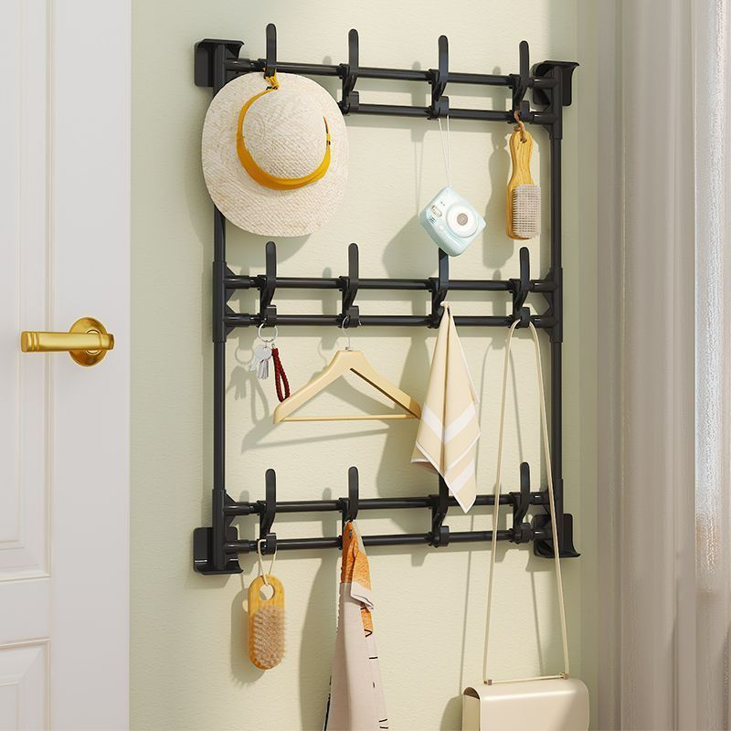 Large Size No-Drill Door & Wall Hook Rack with Strong Adhesive – Bathroom Storage Organizer for Hats, Keys, Bags, Towels, Clothes, Home & Office Use