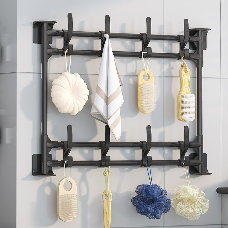 Large Size No-Drill Door & Wall Hook Rack with Strong Adhesive – Bathroom Storage Organizer for Hats, Keys, Bags, Towels, Clothes, Home & Office Use