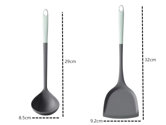 2-Piece Silicone Spatula Set - Nonstick, Heat Resistant Kitchen Utensils for Cooking & Baking, Food Safe, Easy to Clean, Dishwasher Safe (255℃ High Temp)