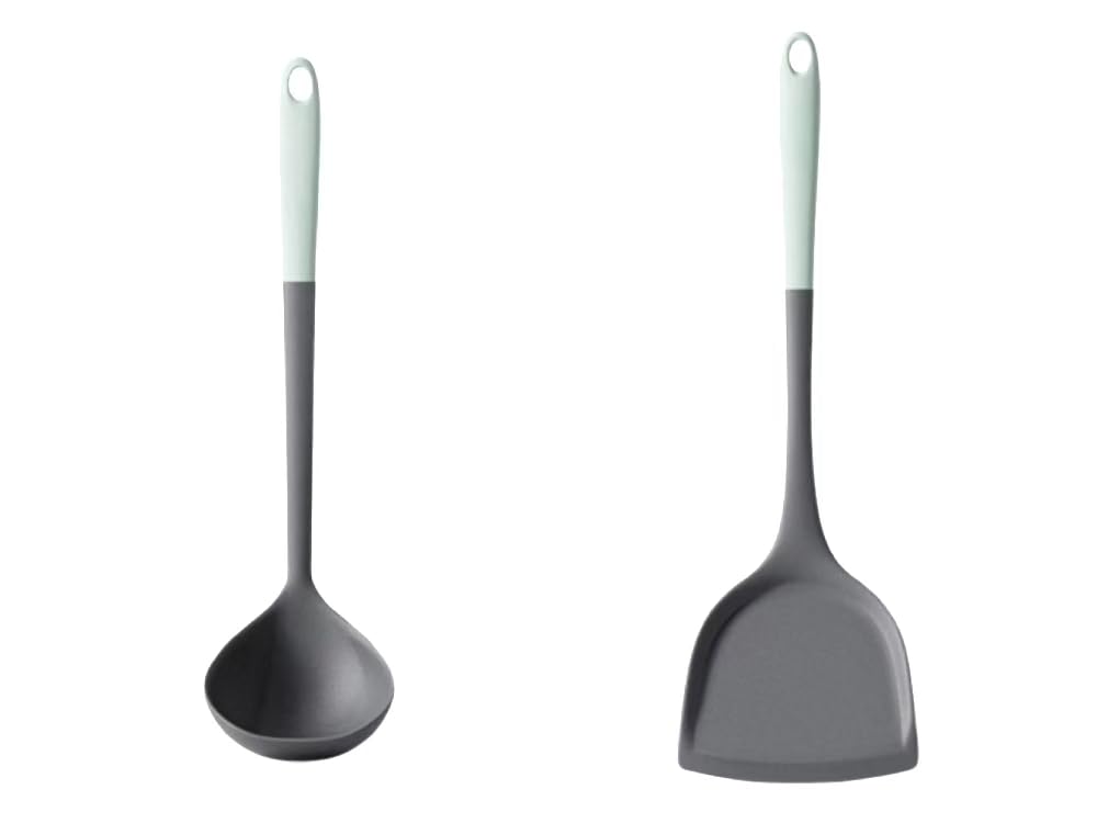 2-Piece Silicone Spatula Set - Nonstick, Heat Resistant Kitchen Utensils for Cooking & Baking, Food Safe, Easy to Clean, Dishwasher Safe (255℃ High Temp)