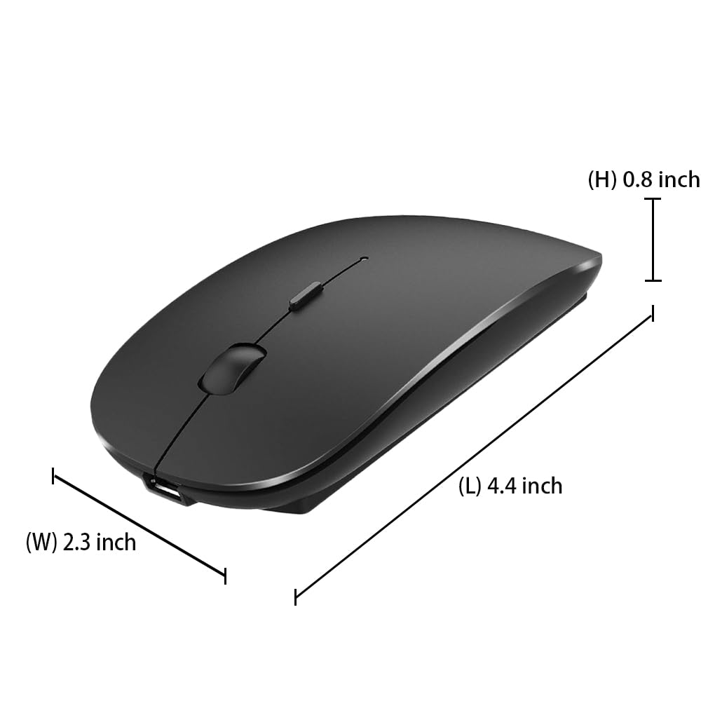 Rechargeable Wireless Bluetooth Mouse 4 Modes BT 3.0 / BT 5.2 + 2.4G USB Type C Silent Mouse for MacBook Air Pro Laptop iMac iPad Notebook PC