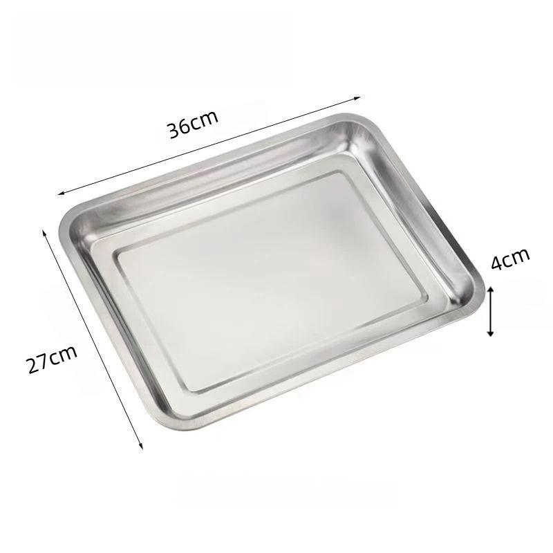 Large Stainless Steel Baking & Roasting Tray 36×27x4cm – Heavy Duty Oven, Stovetop & BBQ Pan for Meat, Fish & Vegetables, 2PCS Reusable Kitchen Bakeware