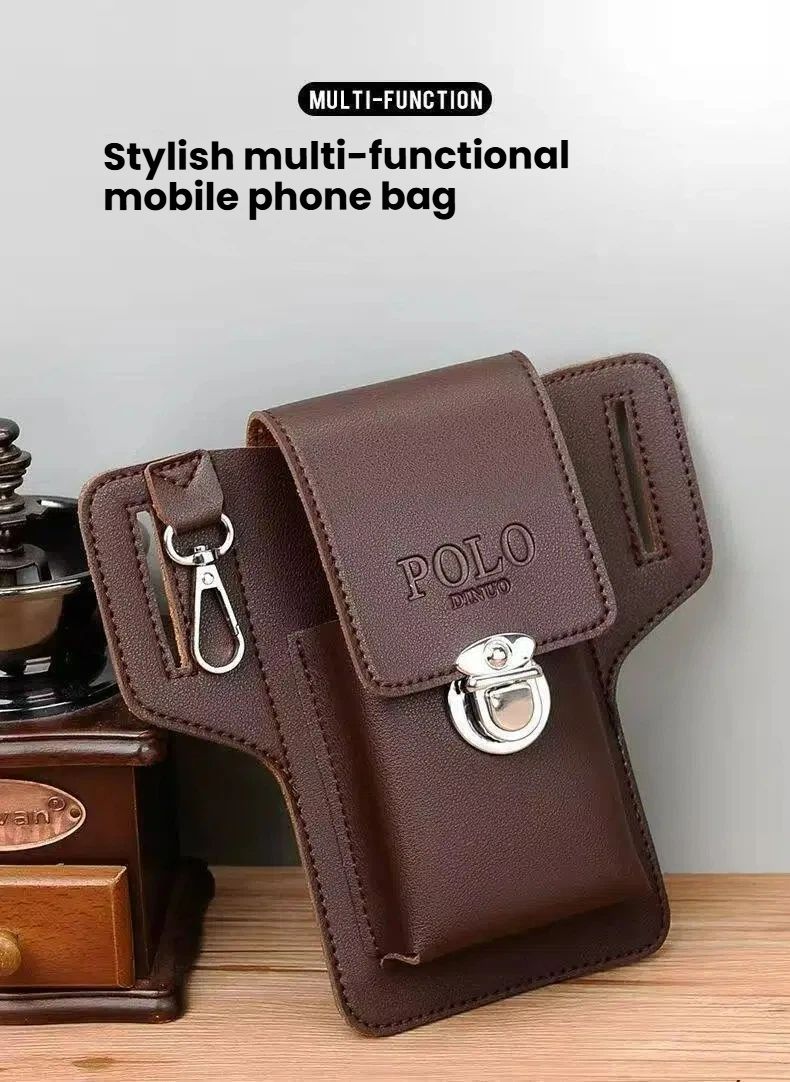 Men Phone Waist Bag with Belt Loop, Premium Mobile Phone Pouch, Key Holder & Cigarette Case, Stylish Work & Travel Waist Pouch for Daily Use, Outdoor & Home Organizer