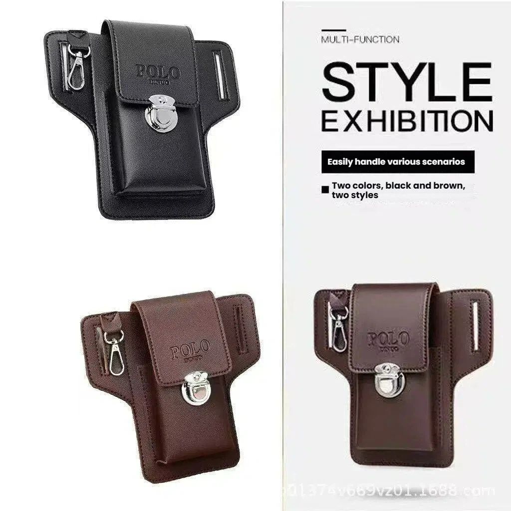 Men Phone Waist Bag with Belt Loop, Premium Mobile Phone Pouch, Key Holder & Cigarette Case, Stylish Work & Travel Waist Pouch for Daily Use, Outdoor & Home Organizer
