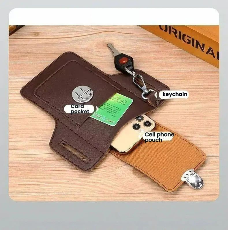 Men Phone Waist Bag with Belt Loop, Premium Mobile Phone Pouch, Key Holder & Cigarette Case, Stylish Work & Travel Waist Pouch for Daily Use, Outdoor & Home Organizer