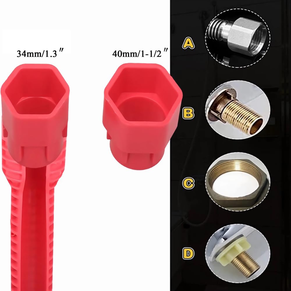 Multifunctional Sink & Faucet Wrench Tool for Plumbing, Kitchen & Bathroom Installation and Repair, Adjustable Basin & Pipe Hand Tool
