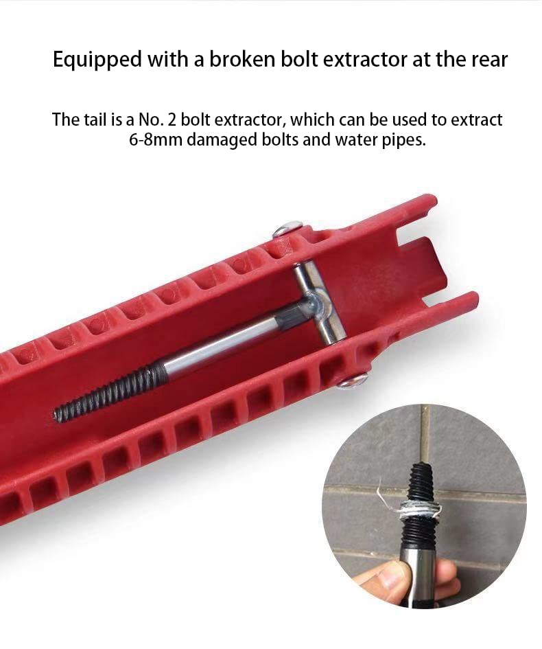 Multifunctional Sink & Faucet Wrench Tool for Plumbing, Kitchen & Bathroom Installation and Repair, Adjustable Basin & Pipe Hand Tool