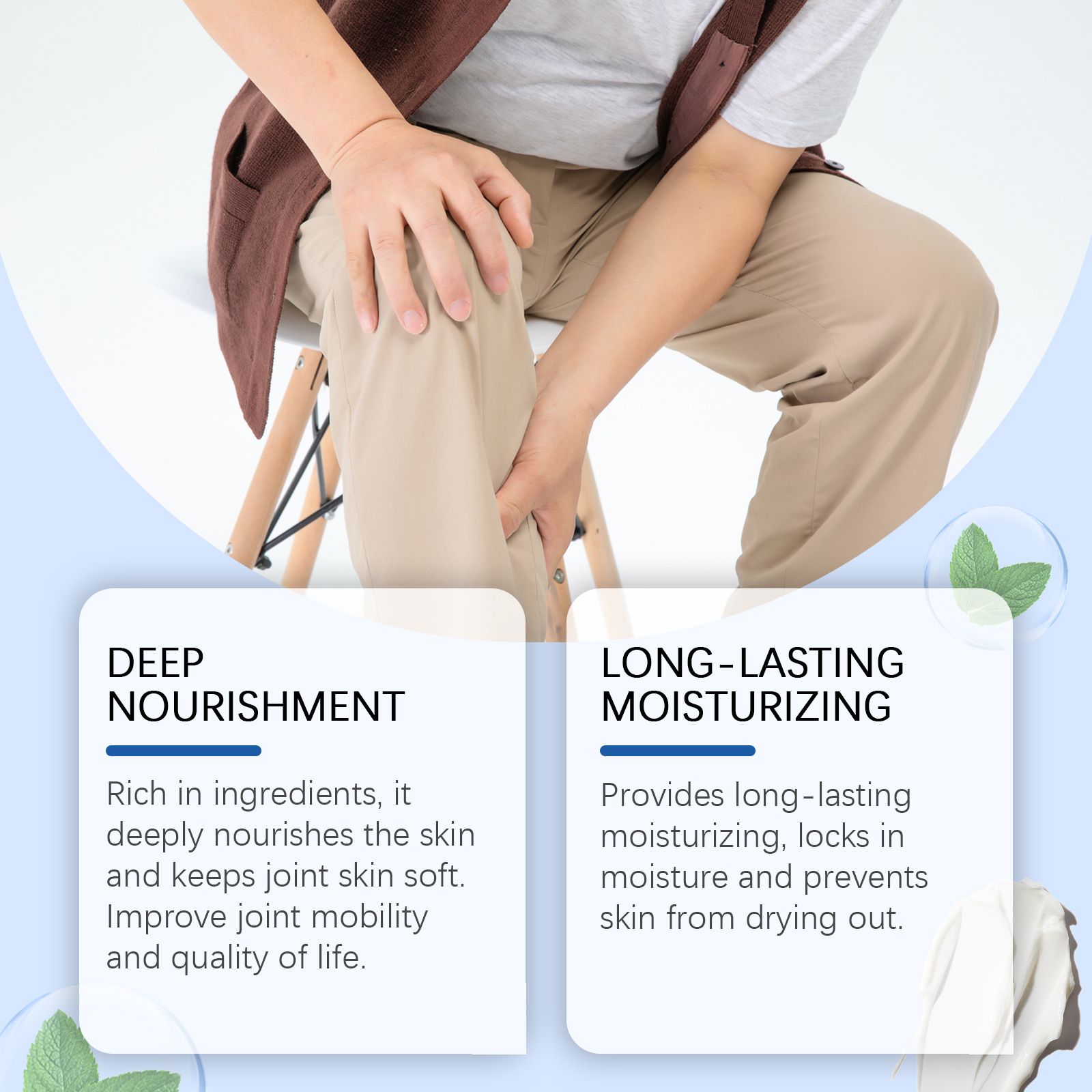 Cooling Joint Care Balm for Knee & Elbow Pain Relief, Massage Cream for Muscle, Body & Joint Pain, Daily Soothing & Relaxing Care