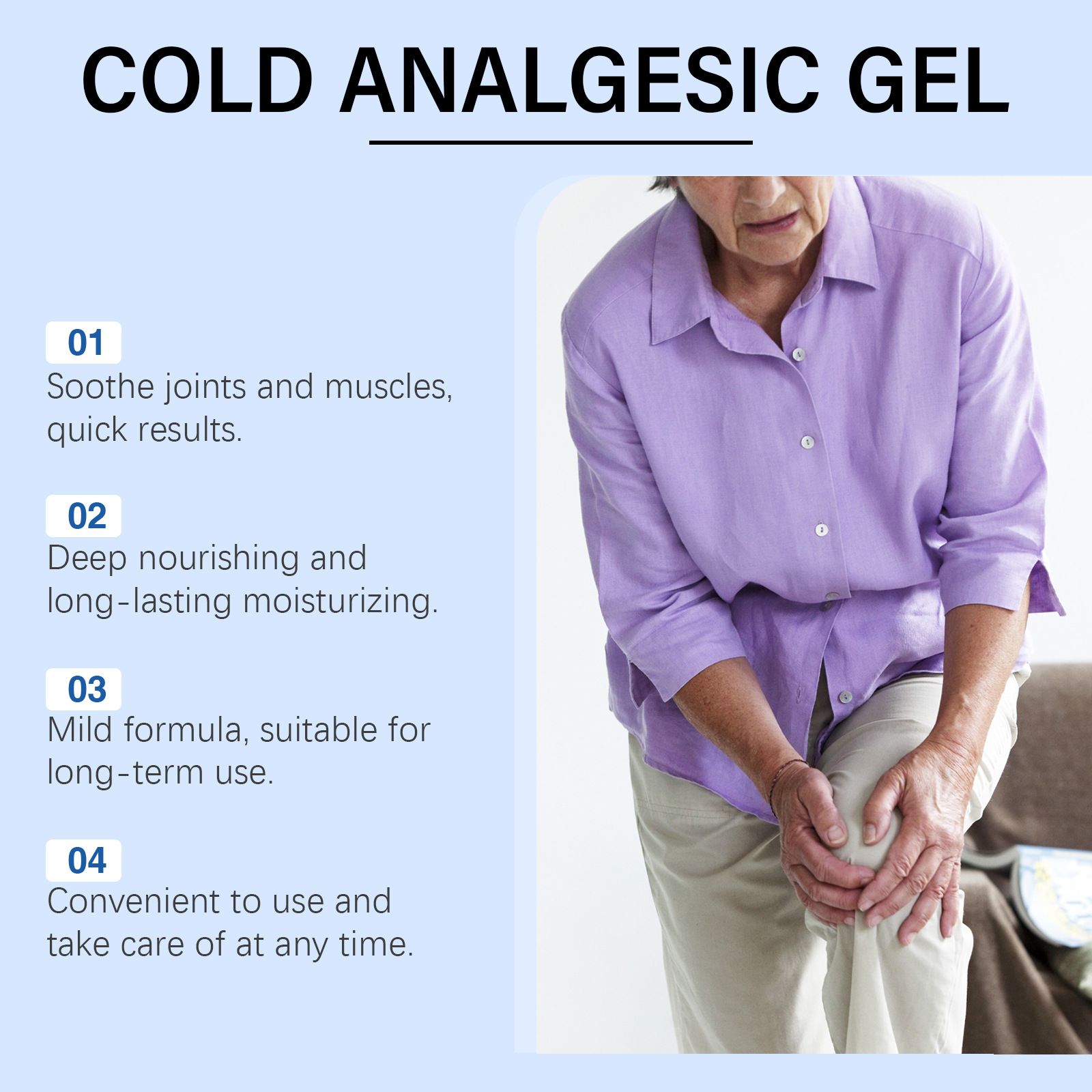 Cooling Joint Care Balm for Knee & Elbow Pain Relief, Massage Cream for Muscle, Body & Joint Pain, Daily Soothing & Relaxing Care