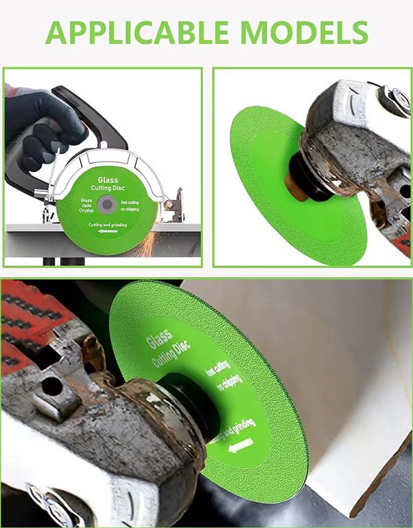 3pcs 100mm diamond cutting disc, angle grinder blade, glass cutting wheel, tile cutting disc, ceramic grinder blade, jade & crystal saw blade, polishing disc, grinding, professional, no chipping