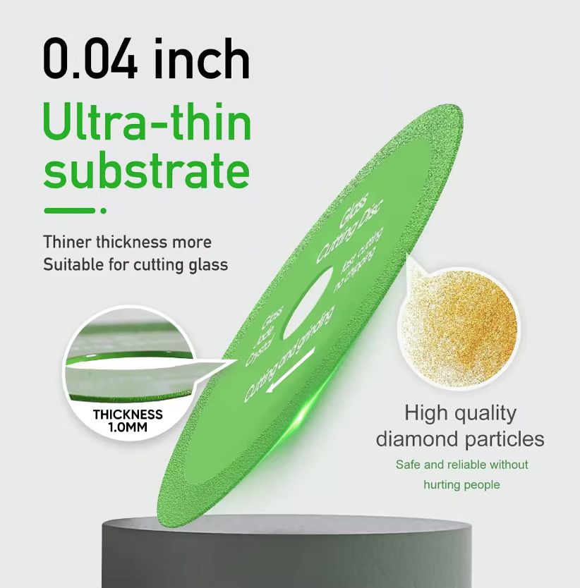 3pcs 100mm diamond cutting disc, angle grinder blade, glass cutting wheel, tile cutting disc, ceramic grinder blade, jade & crystal saw blade, polishing disc, grinding, professional, no chipping