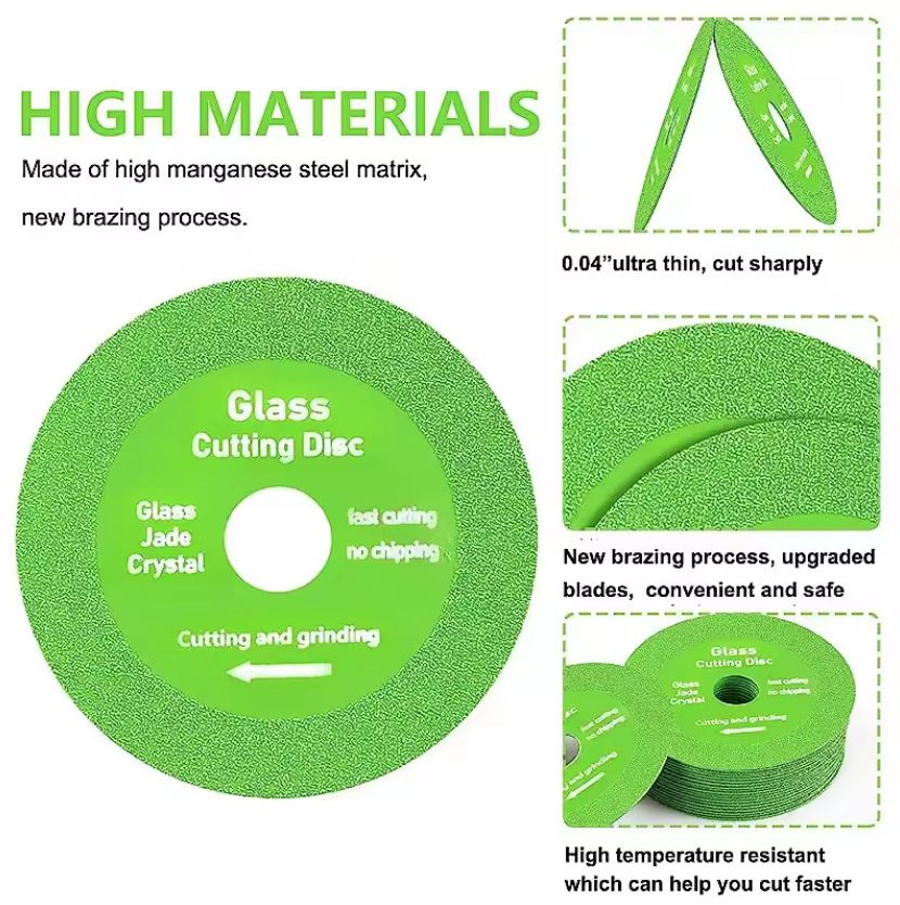 3pcs 100mm diamond cutting disc, angle grinder blade, glass cutting wheel, tile cutting disc, ceramic grinder blade, jade & crystal saw blade, polishing disc, grinding, professional, no chipping
