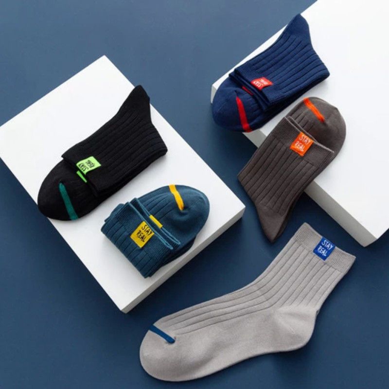 5 Pairs Unisex Mid Length Socks for Men and Women – Comfortable Soft Cotton Socks, Breathable and Durable Daily Wear Socks for Work, Casual and Home Use