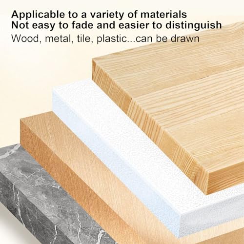 5pcs Deep Hole Marker Pens Long Head with Handle, Cap-Off Long Lasting Ink, Waterproof Construction Marking Pens Multi Color for Carpenter Woodworking Metal Concrete