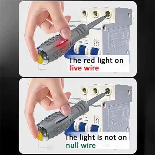 2Pcs Voltage Tester Pen Set Cross & Flat Screwdriver Non Contact Electrical Tester High Bright LED AC Live Neutral Wire Detector Breakpoint Finder Electrician Repair Hand Tool