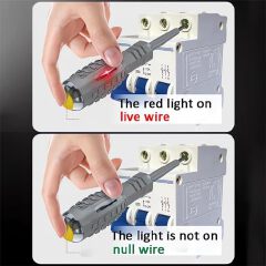 2Pcs Voltage Tester Pen Set Cross & Flat Screwdriver Non Contact Electrical Tester High Bright LED AC Live Neutral Wire Detector Breakpoint Finder Electrician Repair Hand Tool