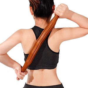 1PC Solid Wood Lymphatic Drainage Massage Roller Body Shaping Tool Manual Massage Stick for Slimming Toning Abdomen Waist Legs Neck Back Full Body Relaxation Pain Relief Home Use