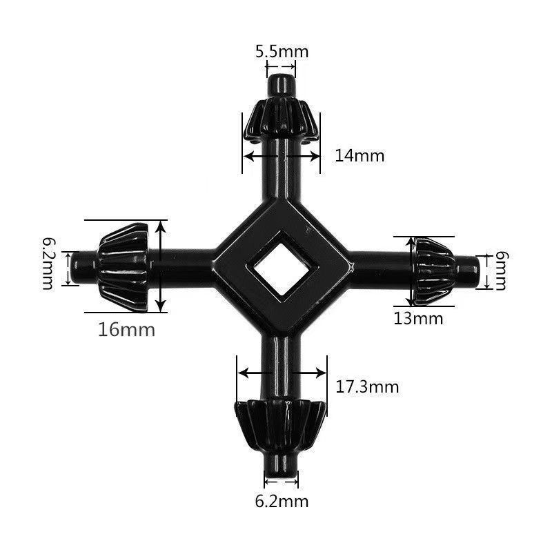 4 Way Drill Chuck Key Universal Electric Drill Chuck Wrench 4 in 1 Multi Size Power Drill Key Tool for Tightening and Loosening Drill Chuck Professional Drill Accessory for Electric Hand Drill