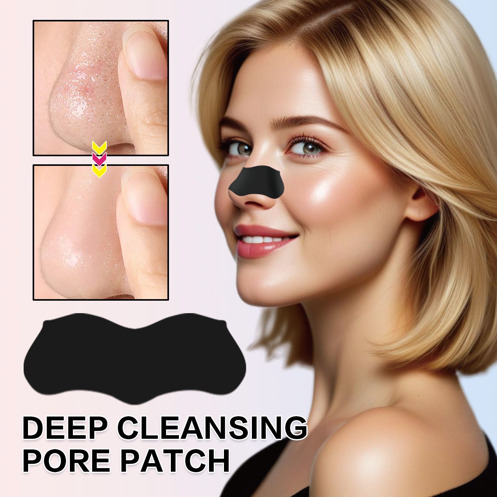 10pcs bamboo charcoal to remove blackheads, nose patches, shrink pores, remove acne, T-zone blackheads, nose patches, pig nose patches