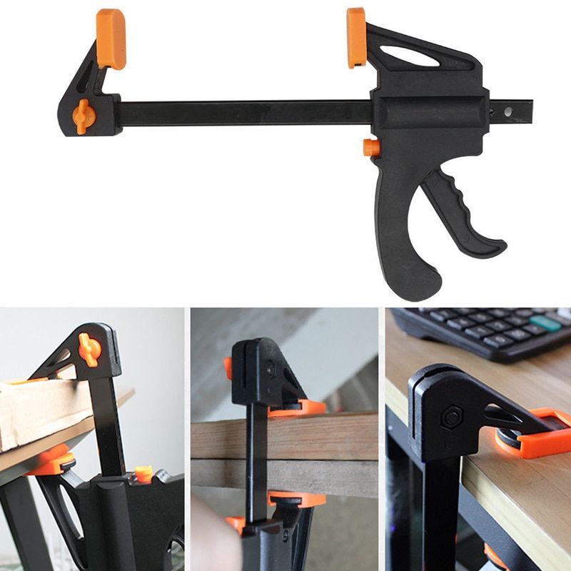 Woodworking Bar F Clamp Clip Kit Quick Ratchet Release Speed Squeeze Wood Working Work Bar Spreader Gadget Hand Tools