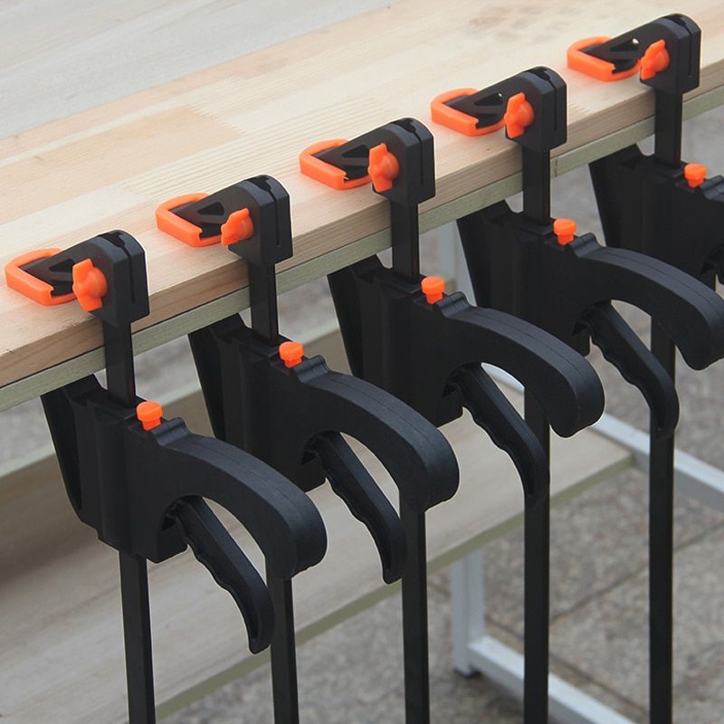 Woodworking Bar F Clamp Clip Kit Quick Ratchet Release Speed Squeeze Wood Working Work Bar Spreader Gadget Hand Tools