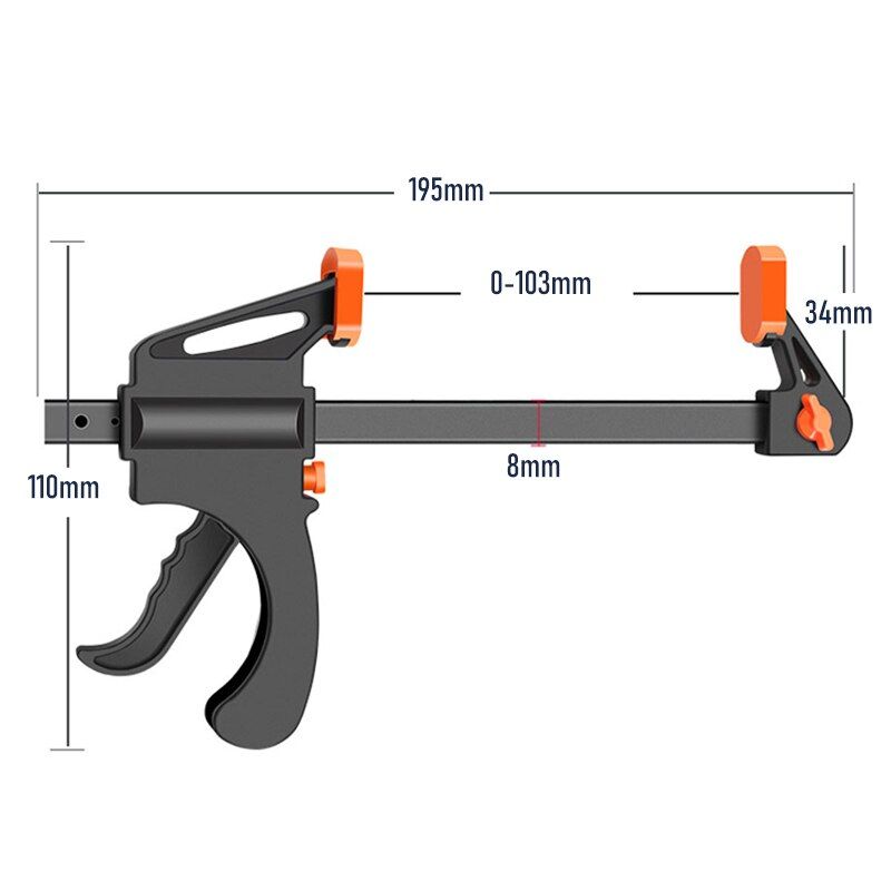 Woodworking Bar F Clamp Clip Kit Quick Ratchet Release Speed Squeeze Wood Working Work Bar Spreader Gadget Hand Tools