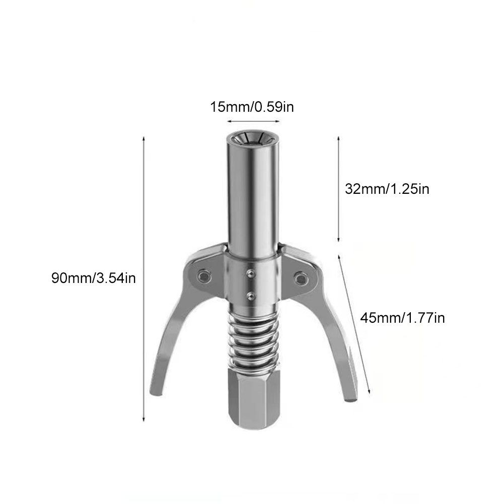 High Pressure Grease Gun Nozzle Quick Lock Coupler Double Handle Self-Locking Grease Tip for Manual Electric Pneumatic Grease Gun Accessories Flat Head Lubrication Tool