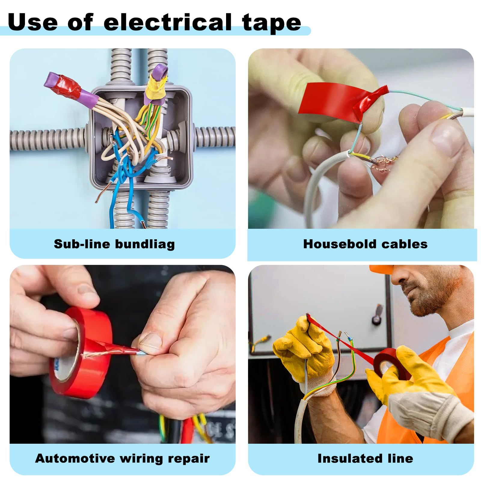 7pcs Colorful Electrical Tape Set Waterproof Sunproof Oil Resistant High Insulation PVC Tape, Eco-friendly Fire Retardant Damp Proof, Durable for Home Wiring, Commercial Construction,