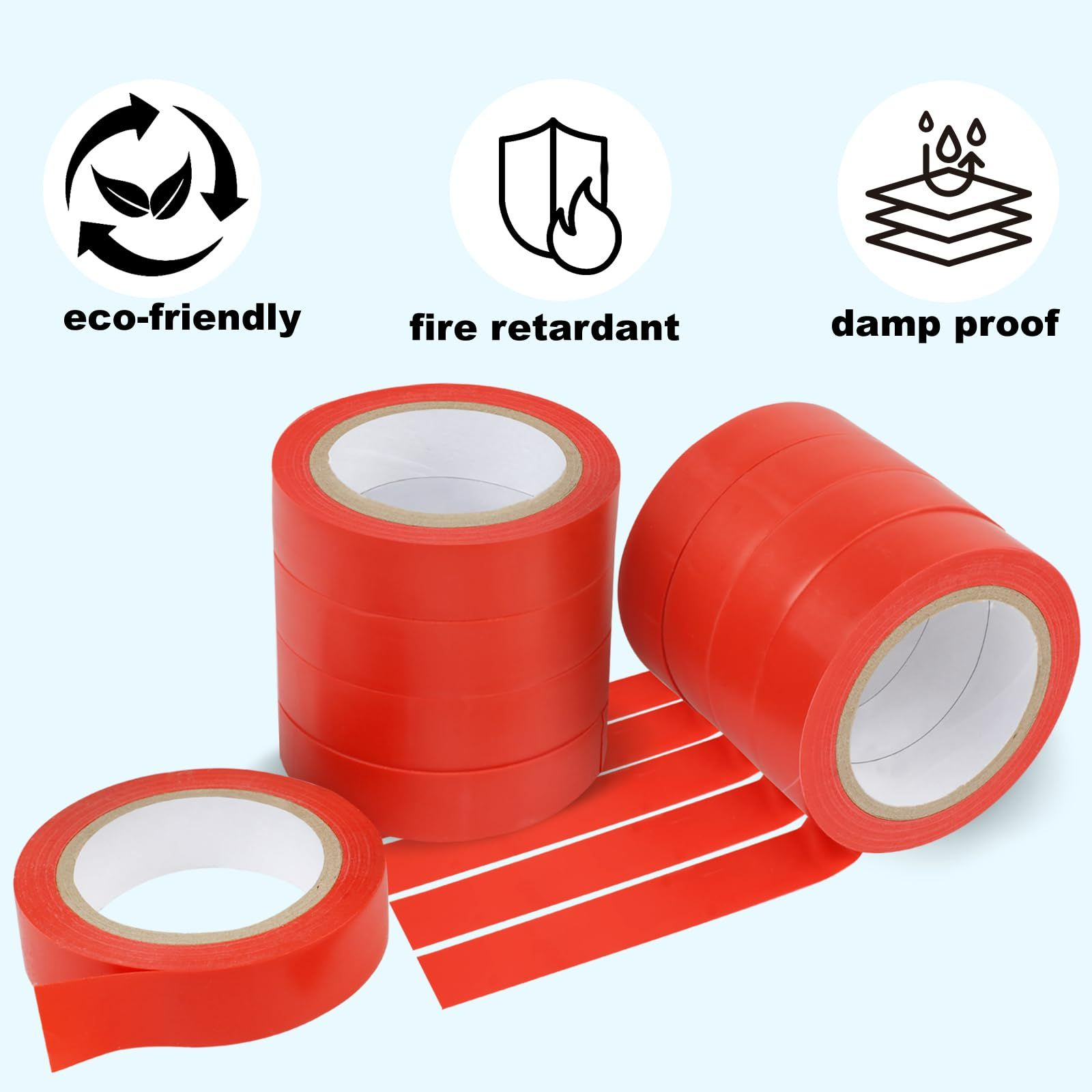 7pcs Colorful Electrical Tape Set Waterproof Sunproof Oil Resistant High Insulation PVC Tape, Eco-friendly Fire Retardant Damp Proof, Durable for Home Wiring, Commercial Construction,