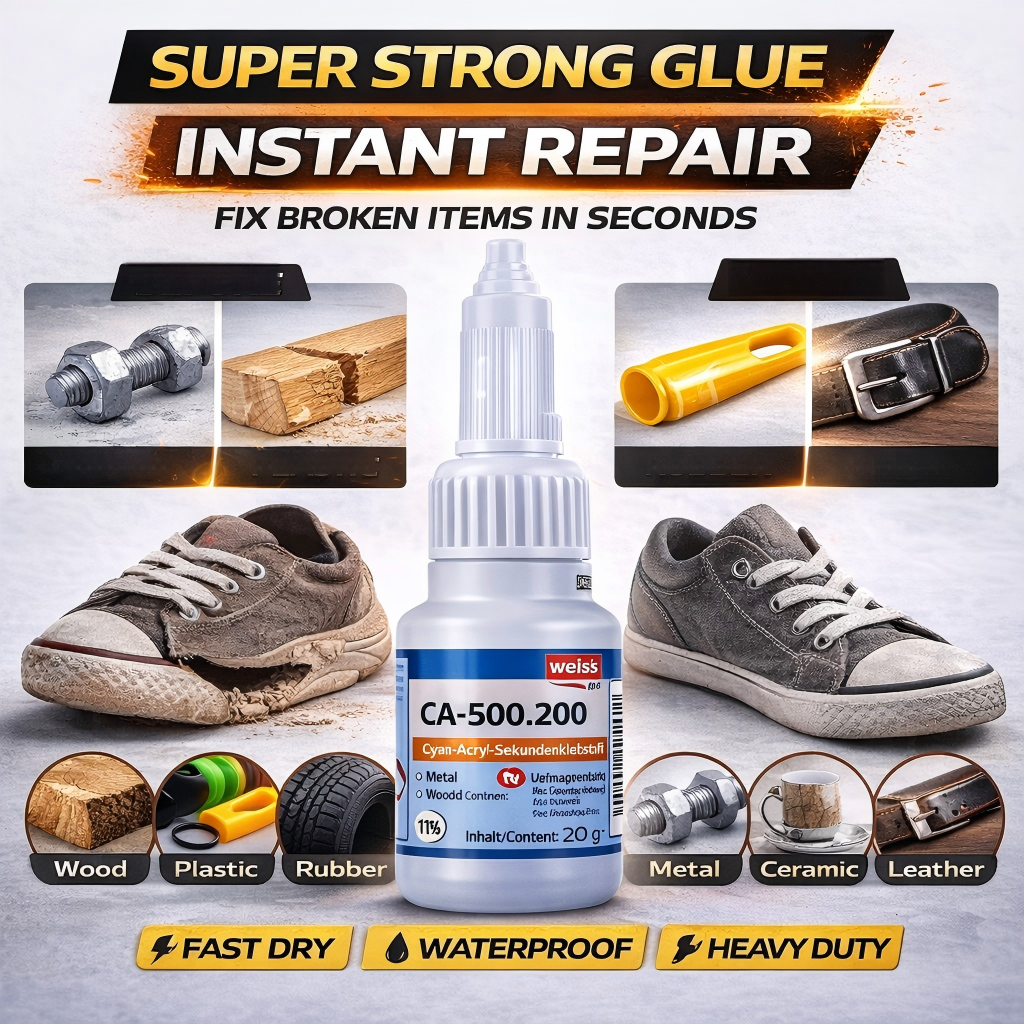 Super Strong Glue Multi Purpose Instant Repair Adhesive for Metal Wood Plastic Rubber Leather Ceramic Fast Dry Heavy Duty Bond for Home Car Shoe Fix