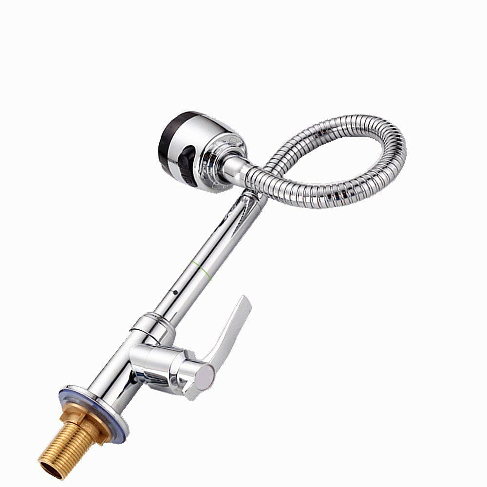 Kitchen Faucet Single Cold Water Tap 360 Degree Rotatable Flexible Sink Faucet Sprayer Bubbler Nozzle Adjustable Water Saving Tap for Kitchen Bathroom