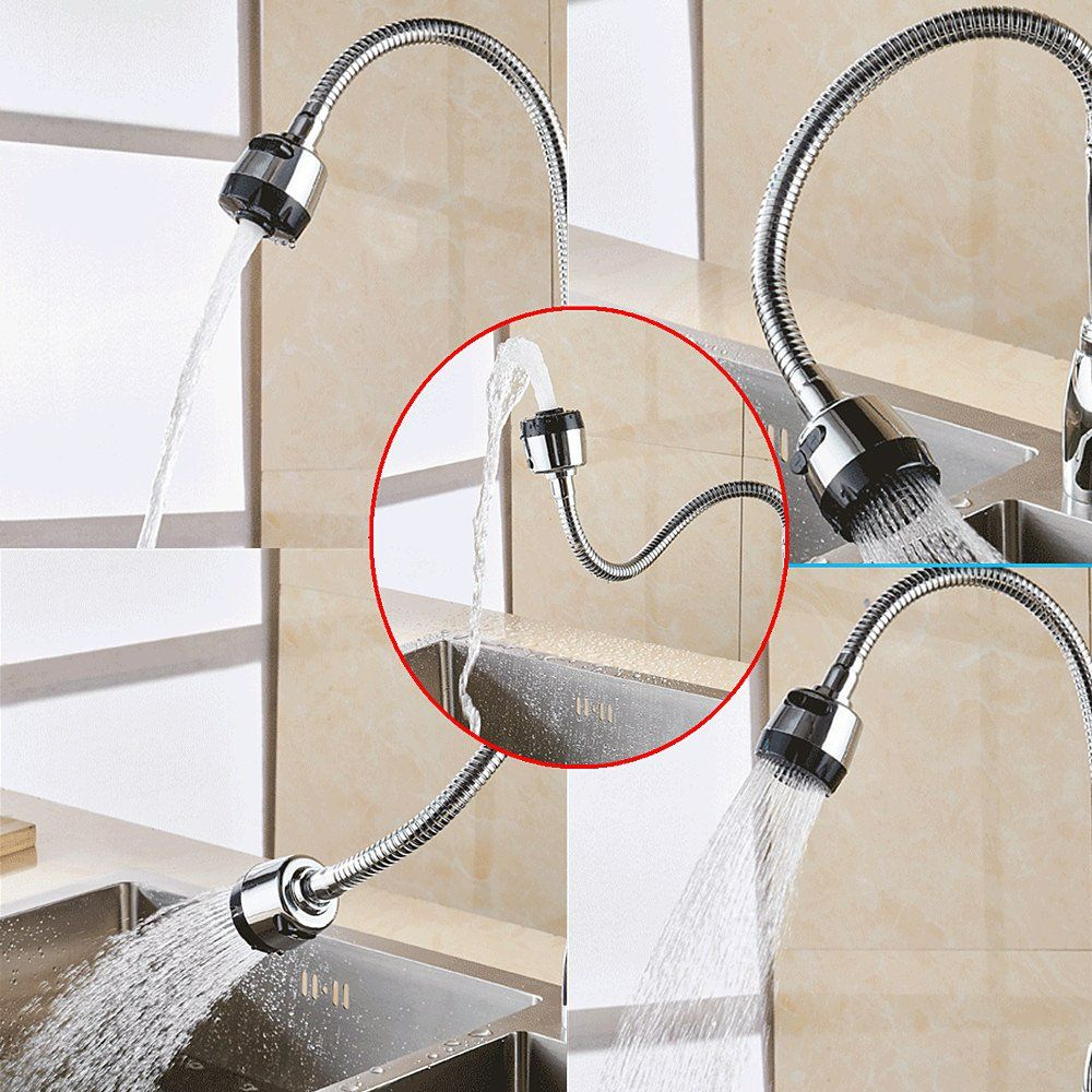 Kitchen Faucet Single Cold Water Tap 360 Degree Rotatable Flexible Sink Faucet Sprayer Bubbler Nozzle Adjustable Water Saving Tap for Kitchen Bathroom
