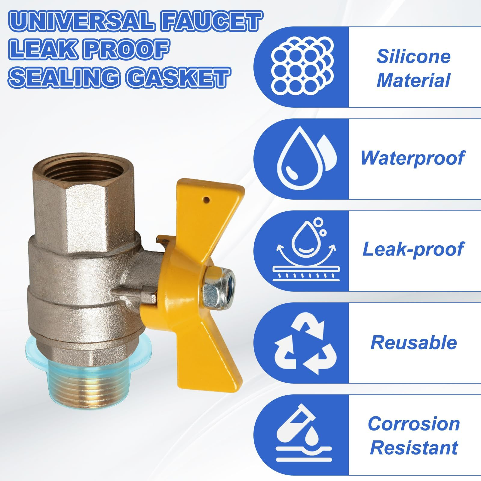 20pcs Silicone Rubber Gasket 1/2 Inch Water Pipe Seal Ring Leak Proof Washer No Tape Needed Flexible Plumbing Seal for Faucet Hose Connector Bathroom Kitchen
