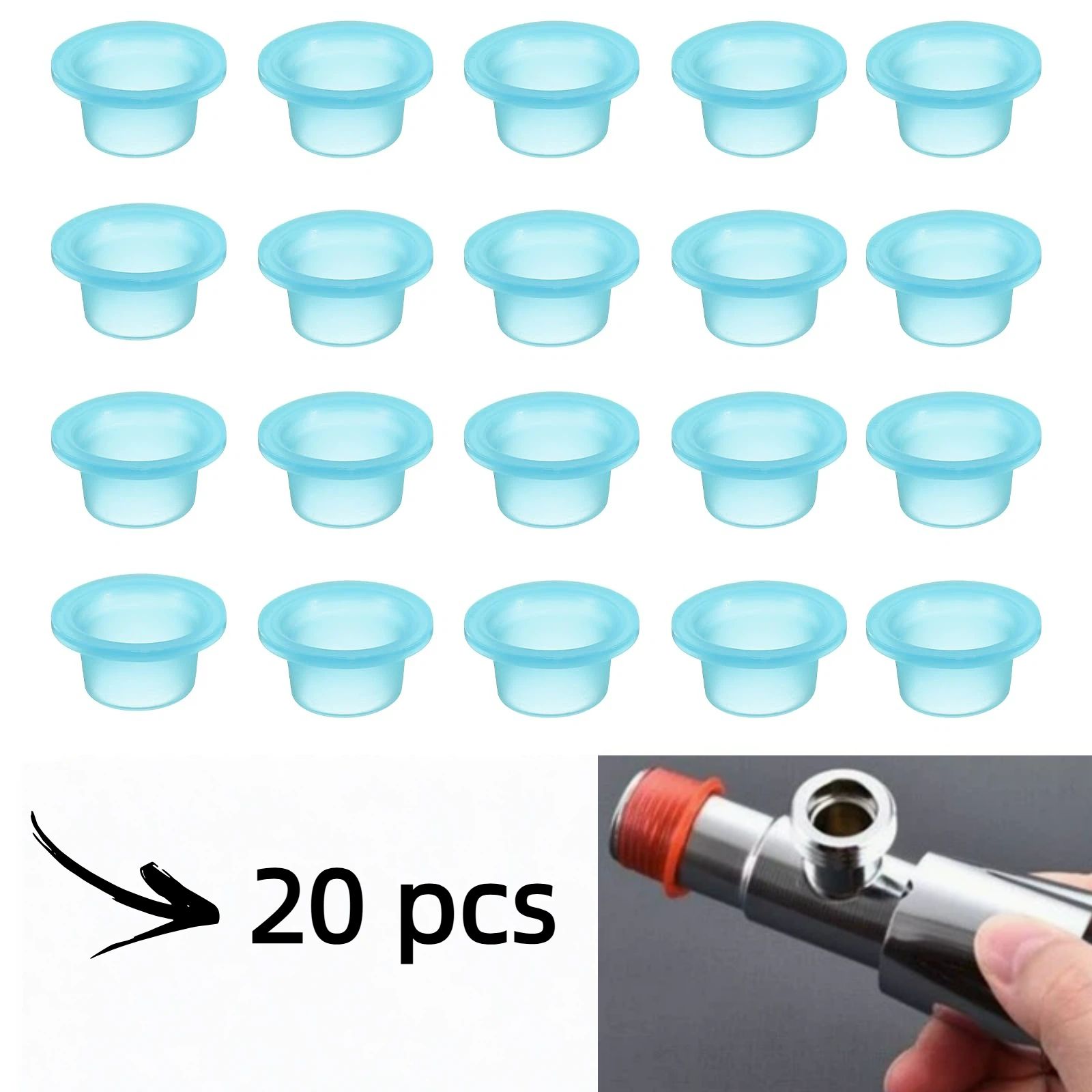 20pcs Silicone Rubber Gasket 1/2 Inch Water Pipe Seal Ring Leak Proof Washer No Tape Needed Flexible Plumbing Seal for Faucet Hose Connector Bathroom Kitchen